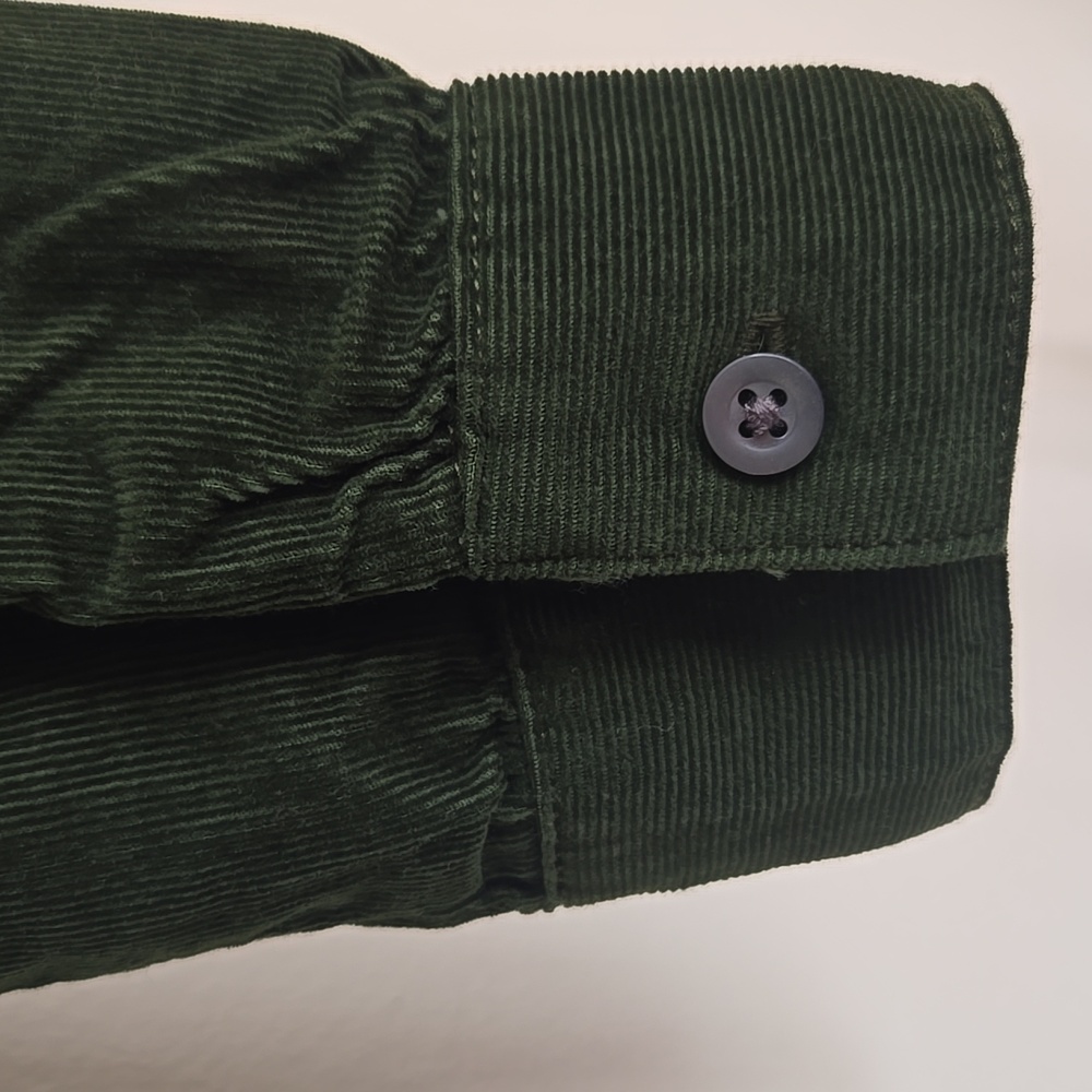 J.Crew Pine Green Corduroy Shirt Dress Belted Long Sleeve NWT Size 2 - Picture 17 of 17